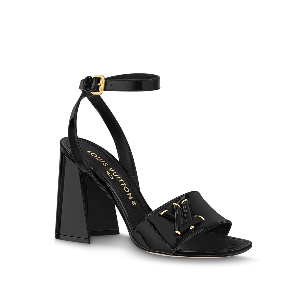 Louis Vuitton Black Patent Leather Shake Sandal
